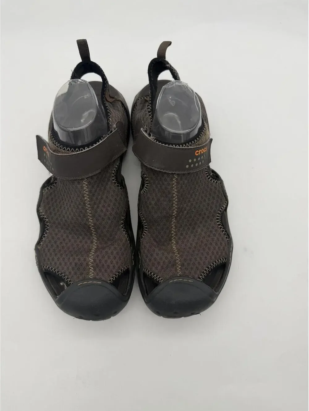Crocs Mens 15041 Espresso Brown Swiftwater Mesh Boat Water Shoes Size 13